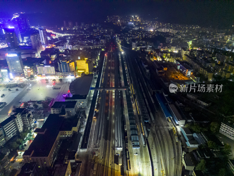 城市夜景万家灯火航拍摄影图