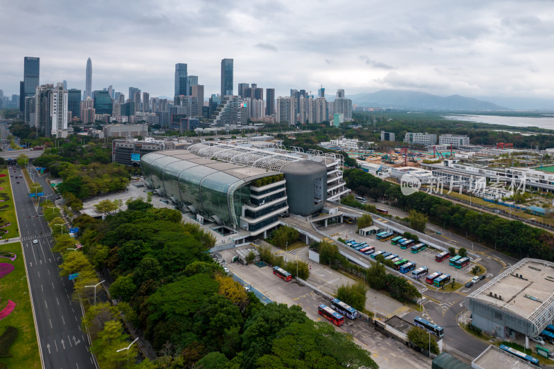 深圳市福田汽车站航拍图