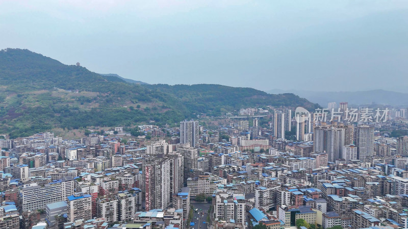 航拍四川达州建设达州大景摄影图