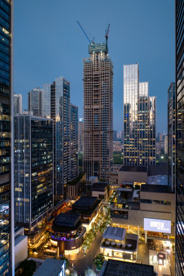 深圳商业地产万象天地建筑高楼群街景夜景