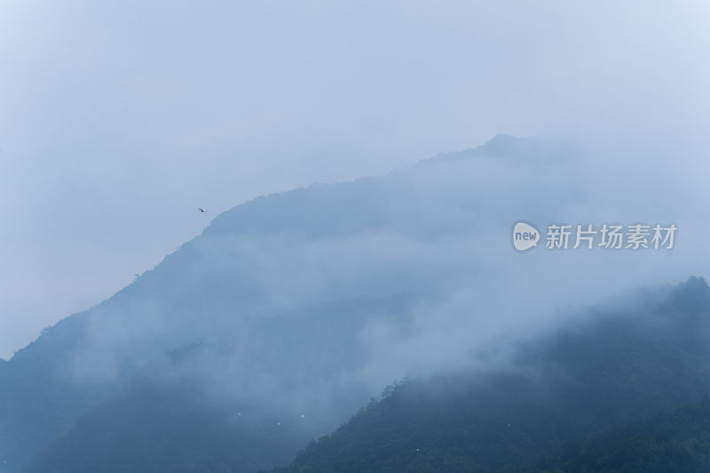 中国意境国风水墨山水云雾日出森林茶园