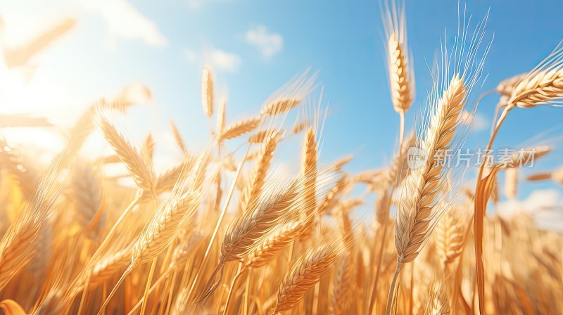 秋天田野里成熟的金黄色小麦