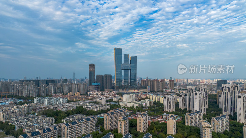 南京河西航拍城市高楼建筑群