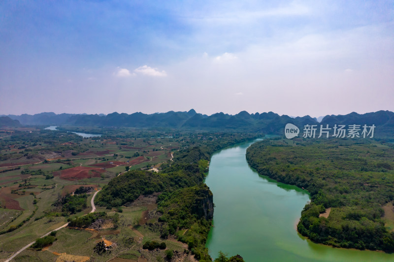 广西崇左左江风光农业种植地航拍