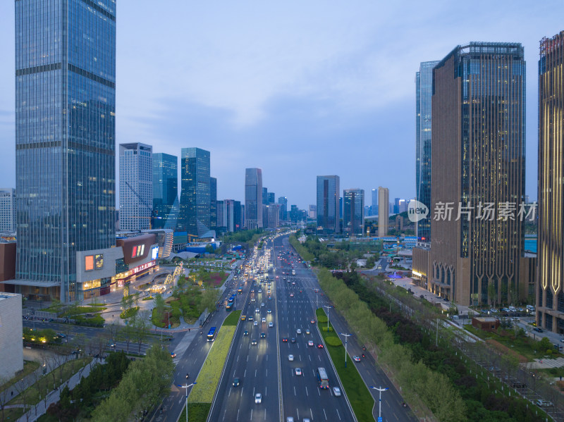 济南中央商务区航拍夜景