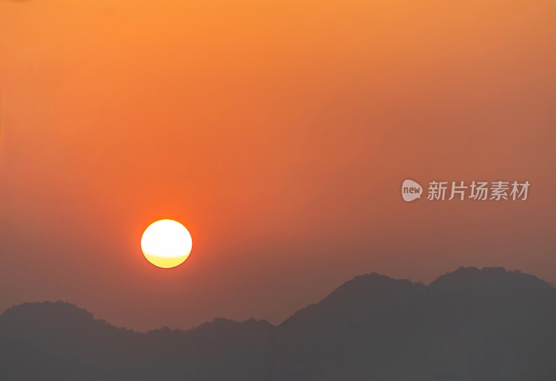 杭州西湖太子湾九曜山日落景观