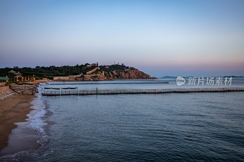 山东烟台蓬莱阁八仙过海景区海上日出景观