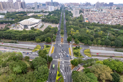 广东中山市城市建设航拍摄影图