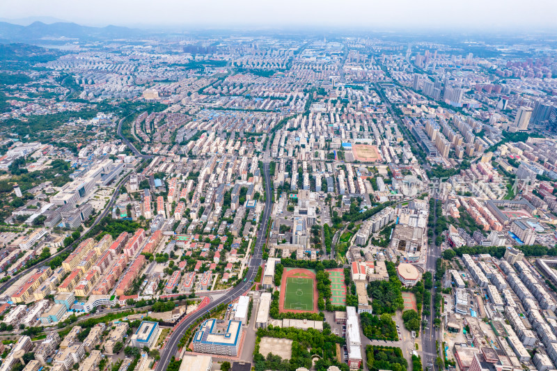 山东泰安城市建设航拍摄影图