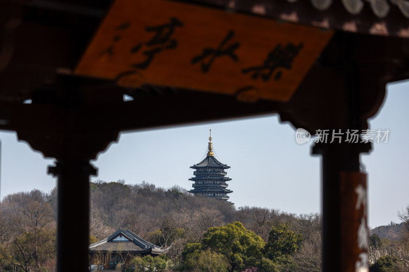 杭州西湖雷峰塔风景