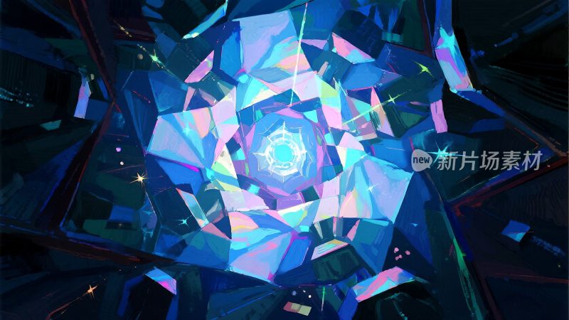 科幻抽象晶体光影素材