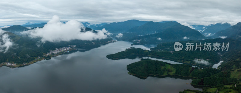 航拍四川眉山雅女湖全景