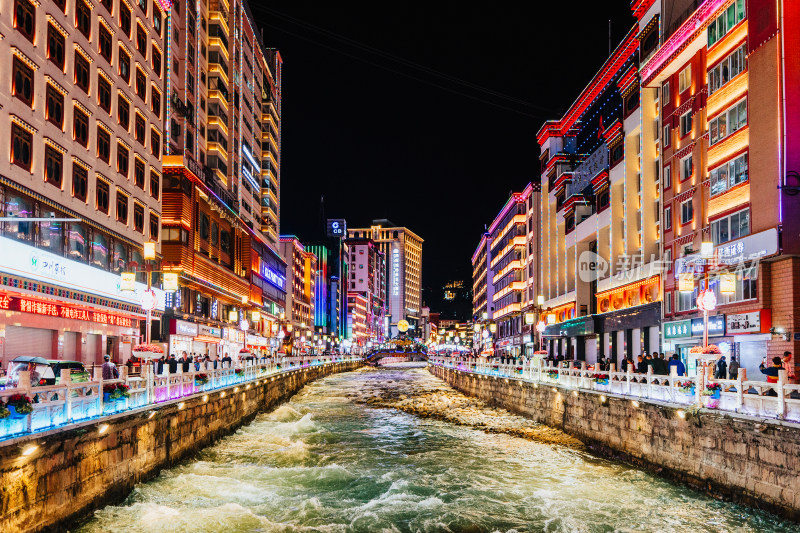 甘孜州康定市城景夜景