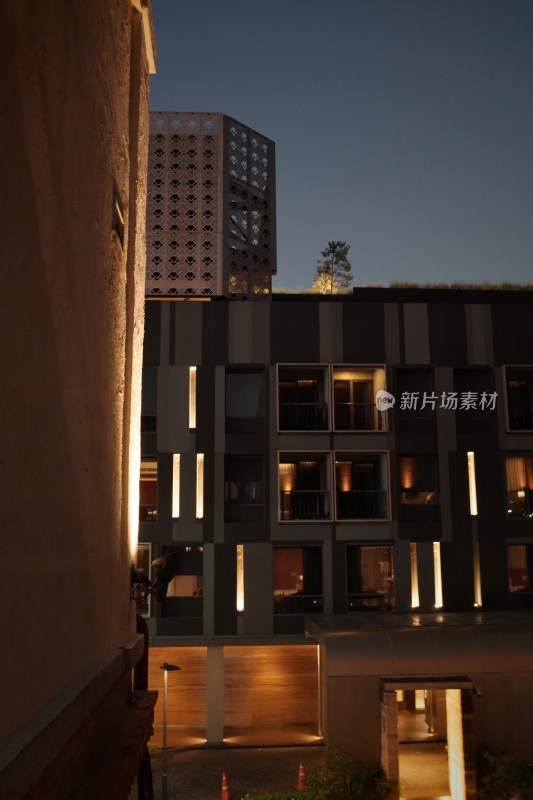 清迈夜晚建筑景观