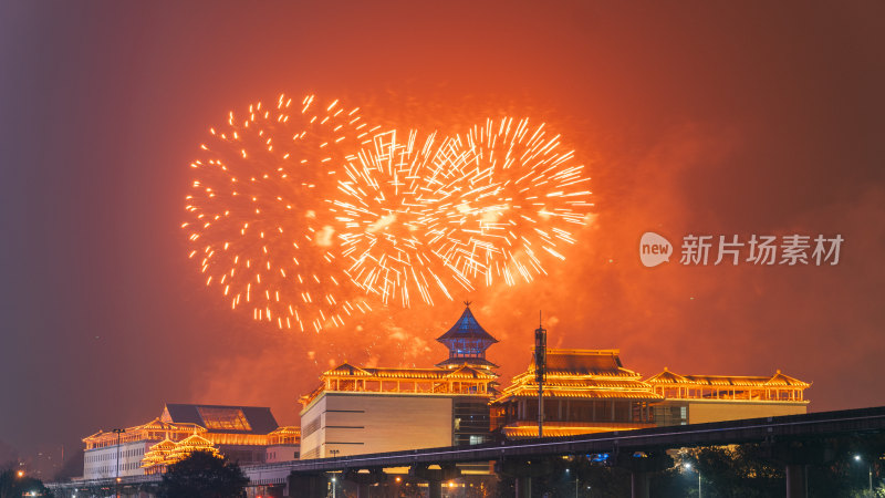 广西桂林临桂区庆祝春节烟花