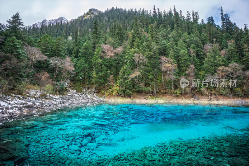 四川阿坝州九寨沟秋色静谧湖光金秋倒影色彩