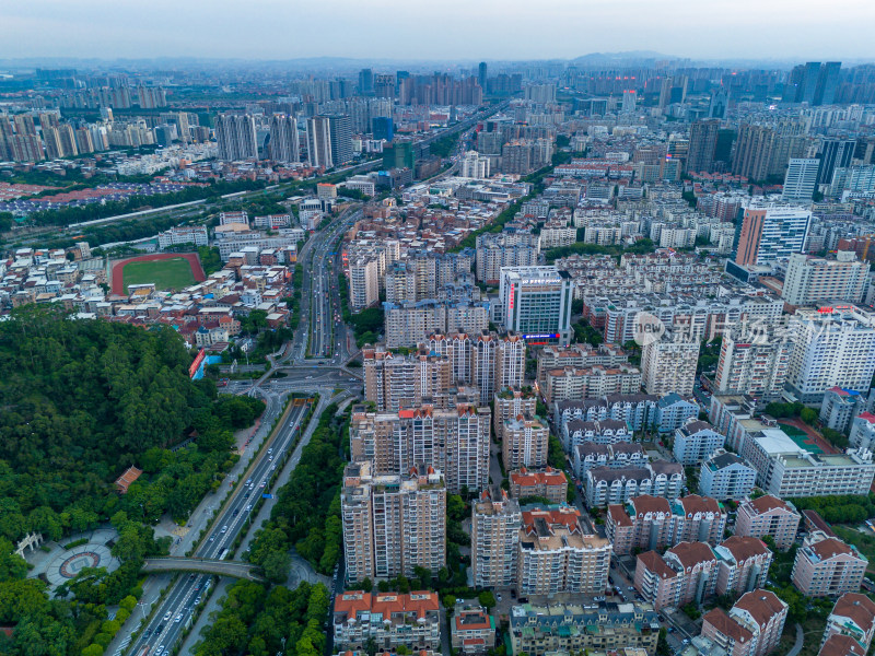 福建泉州城市大景航拍图