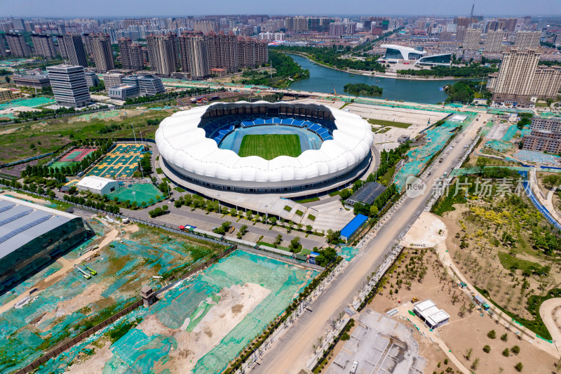 河北衡水城市风光航拍摄影图