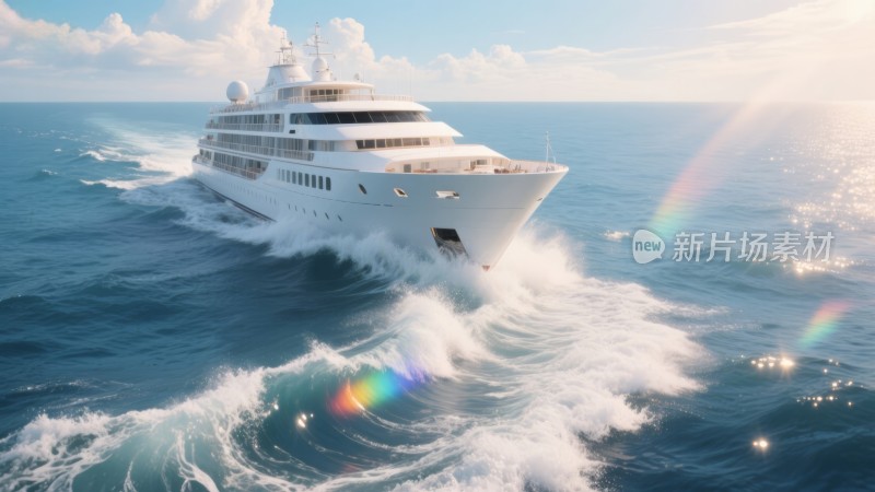 海面上的帆船，扬帆起航逐浪行