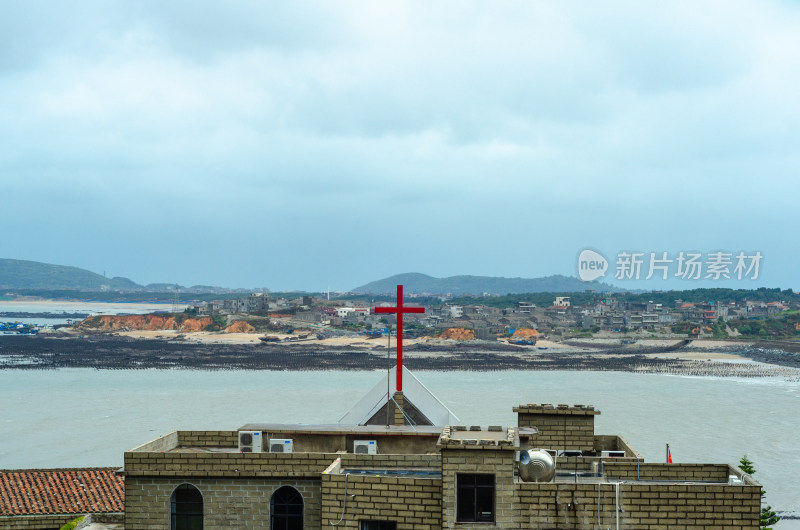 福建省福州平潭岛北港村的传统石厝教堂