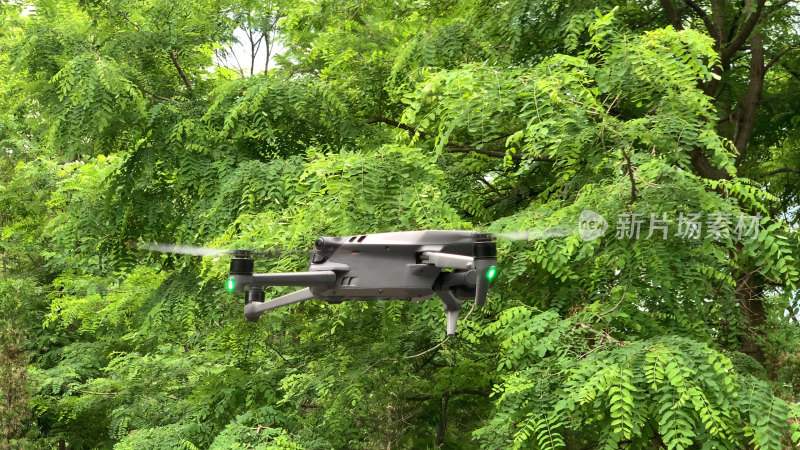 丛林中飞行的无人机