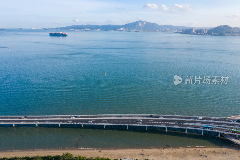 福建厦门街道交通航拍