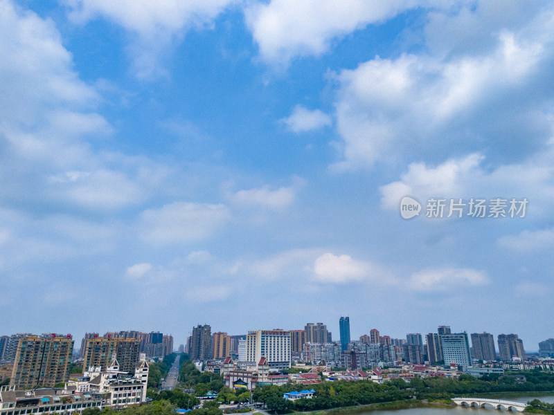 眉山远景楼天空风景航拍图