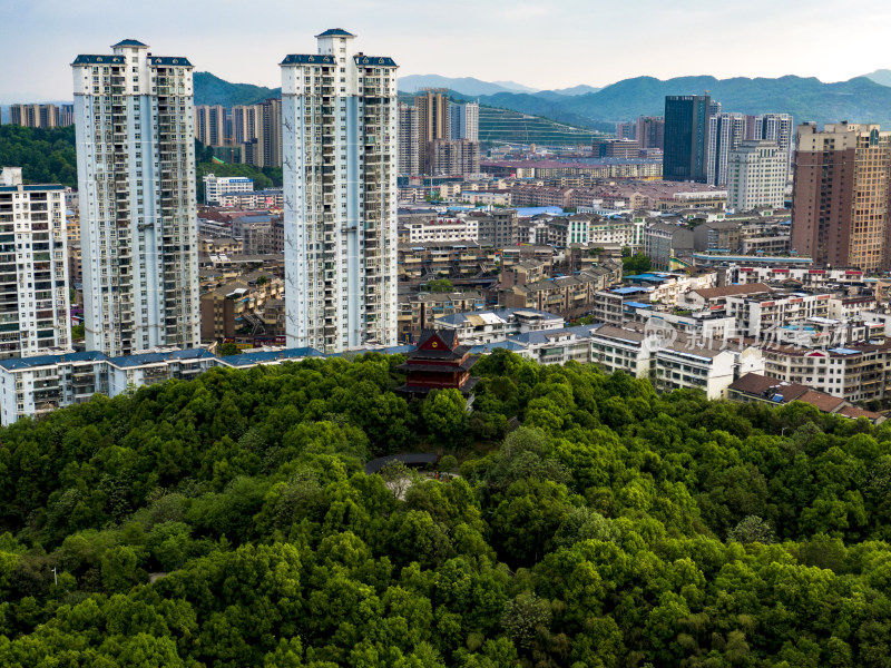 湖南怀化城市建设航拍图