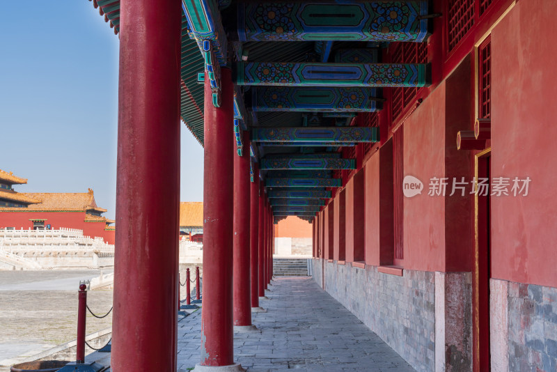 中国北京故宫博物院的长廊