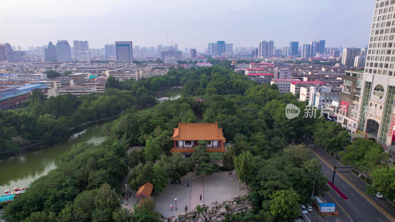 山东济宁城市风光交通城市建设航拍