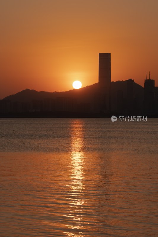 深圳湾的日落