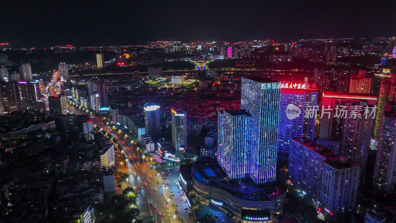 航拍四川泸州夜景泸州蜀泸大道夜景摄影图