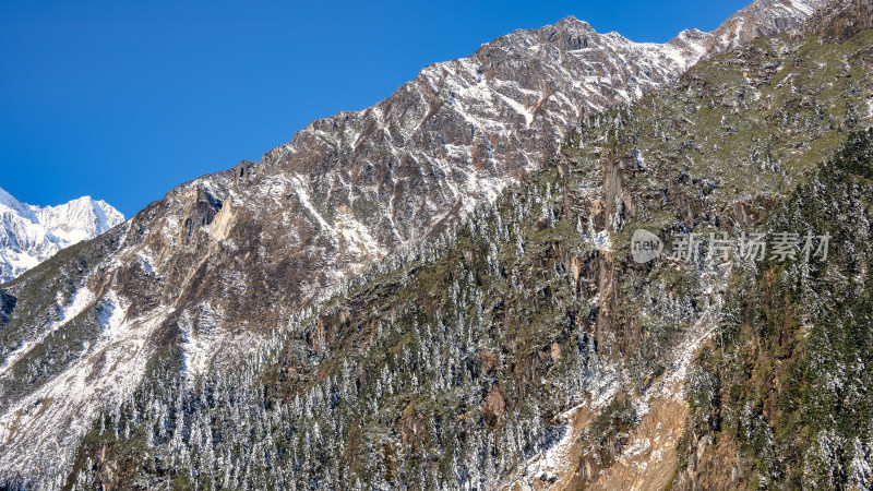 四川甘孜海螺沟景区冬季众多高山特写