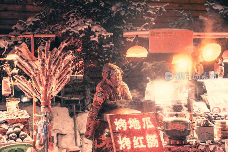 东北雪乡雪谷人文夜景