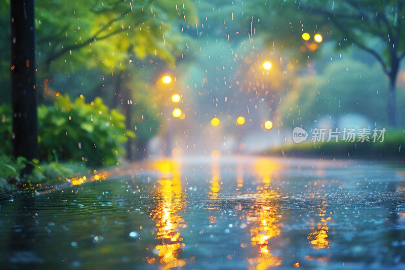 自然风景植物背景雨水