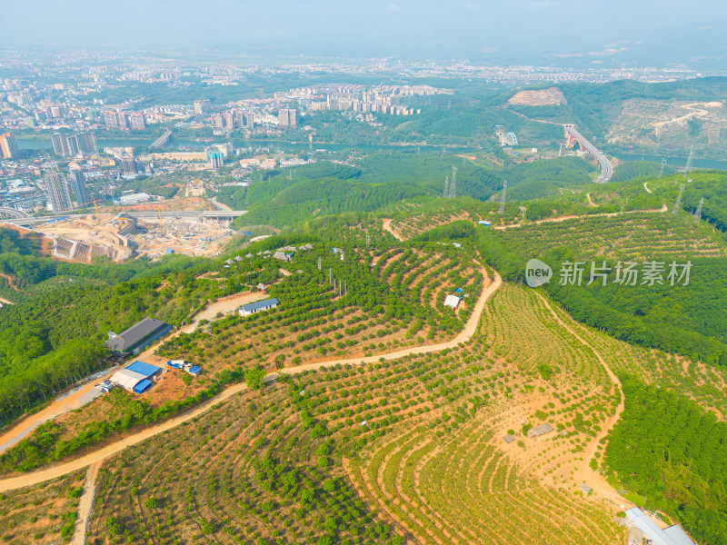 航拍西双版纳景洪市城市风光