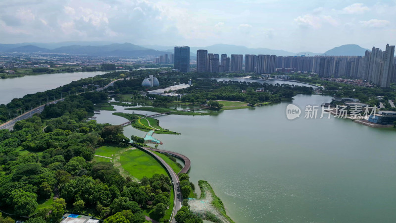 航拍漳州碧湖生态公园