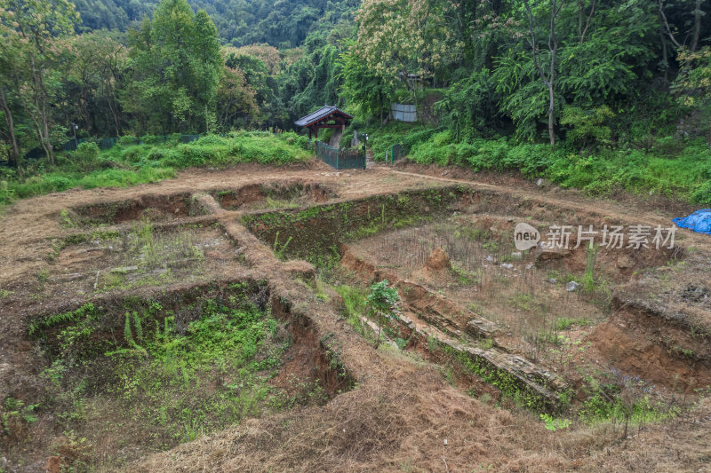 航拍杭州凤凰山圣果寺遗址