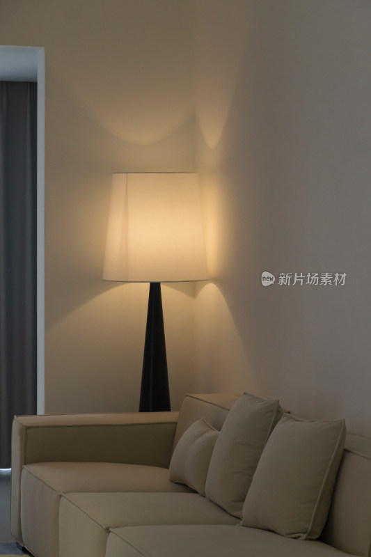 室内沙发旁的落地灯场景
