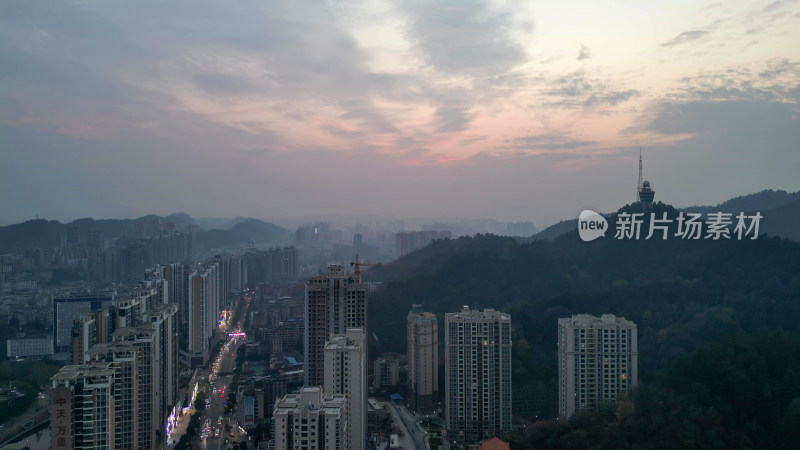 航拍贵州遵义大景遵义城市风光