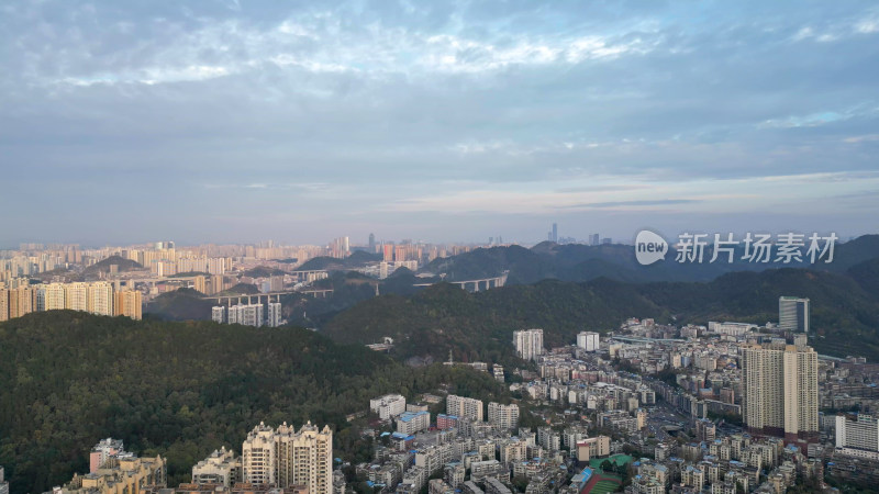 航拍贵阳大景云贵山山头公园