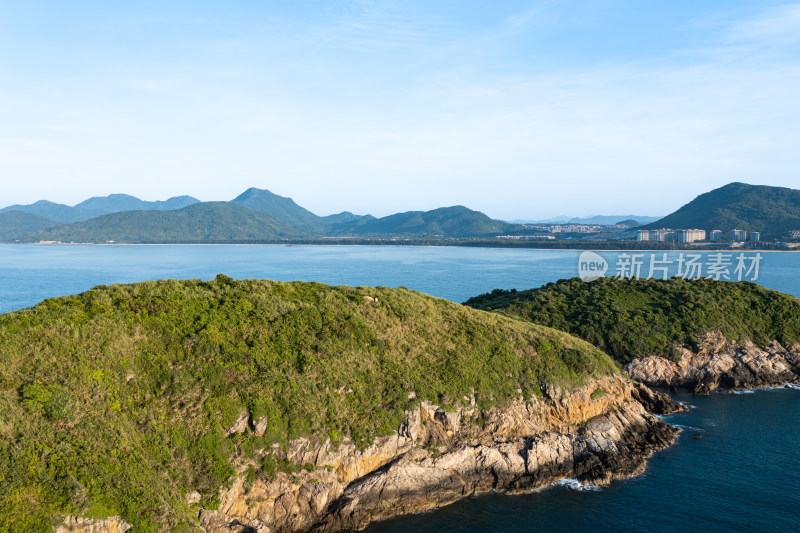 航拍万宁石梅湾浮潜地加井岛