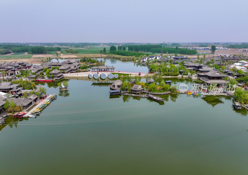 河南省开封市朱仙镇启封故园航拍