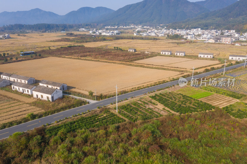 航拍黄山乡村风光