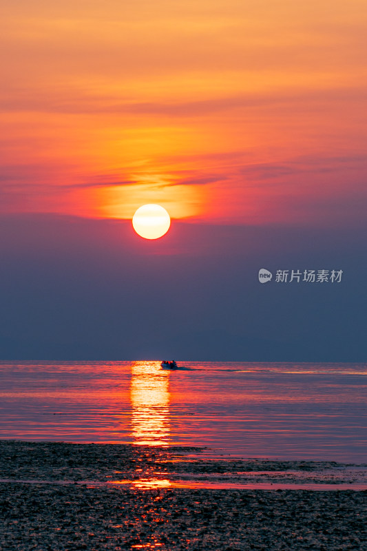 太湖西山日落