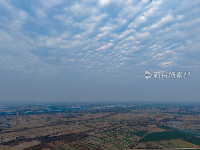 一望无际平原农村农业种植航拍图