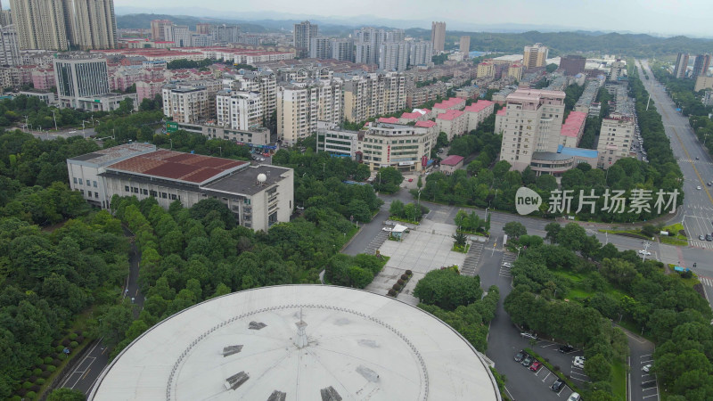 航拍湖南益阳奥林匹克公园