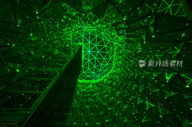 科技感几何结构光影空间