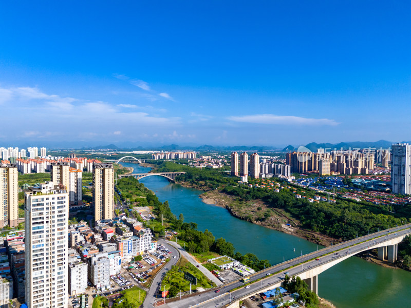 来宾城市建设城市发展航拍图