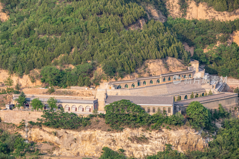 陕西延安宝塔山陕北民居窑洞建筑景观